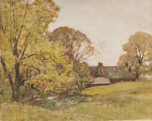 Landscape with house near river